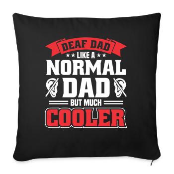 Père sourd Langue des signes Fierté sourde - Housse de coussin décorative 45 x 45 cm - noir - Devant