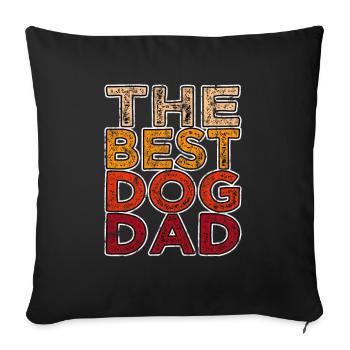 best dog daddy retro - Sofa pillowcase 17,3'' x 17,3'' (45 x 45 cm) - black - Front