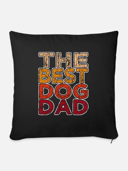 bester Hundepapa Retro - Sofakissenbezug 45 x 45 cm - Schwarz