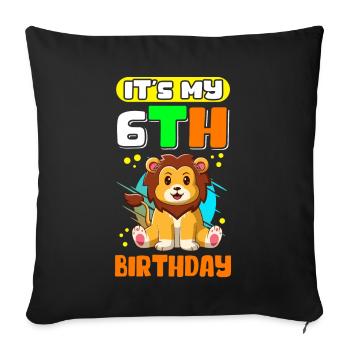6. Geburtstag 6 Jahre alt Geschenkidee Geschenk - Sofakissenbezug 45 x 45 cm - Schwarz - Vorne