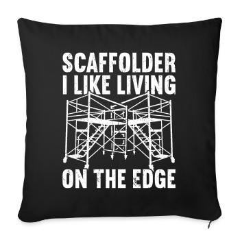 Échafaudage Échafaudage - Housse de coussin décorative 45 x 45 cm - noir - Devant