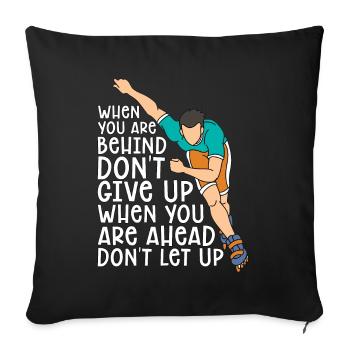 Patinage de vitesse lorsque vous êtes derrière la courte piste - Housse de coussin décorative 45 x 45 cm - noir - Devant