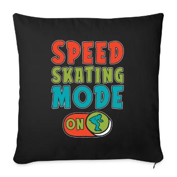 Le mode patinage de vitesse sur courte piste aime le patineur - Housse de coussin décorative 45 x 45 cm - noir - Devant