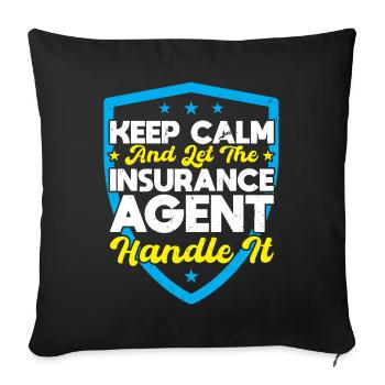 Laissez l’agent d’assurance s’en occuper - Housse de coussin décorative 45 x 45 cm - noir - Devant