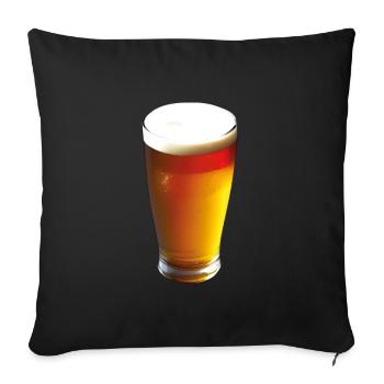 Bier Glas Schaum Alkohol Trinker - Sofakissenbezug 45 x 45 cm - Schwarz - Vorne