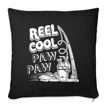 Fishing Reel Cool Pawpaw Fishing - Sofa pillowcase 17,3'' x 17,3'' (45 x 45 cm) - black - Front
