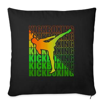 Kickboxer Arts Martiaux Kickboxing Kickboxen - Housse de coussin décorative 45 x 45 cm - noir - Devant