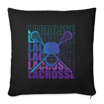 Lacrosse LAX Club Team Players Coaches Fans Coach - Housse de coussin décorative 45 x 45 cm - noir - Devant