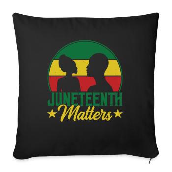 Juneteenth Matters Afro-Américain Noir 1865 - Housse de coussin décorative 45 x 45 cm - noir - Devant