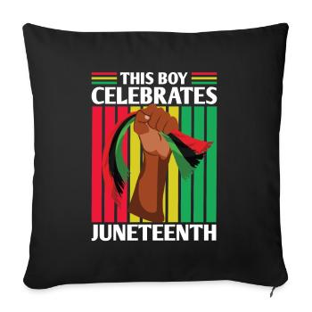 Ce garçon célèbre le Juneteenth 1865 Black - Housse de coussin décorative 45 x 45 cm - noir - Devant