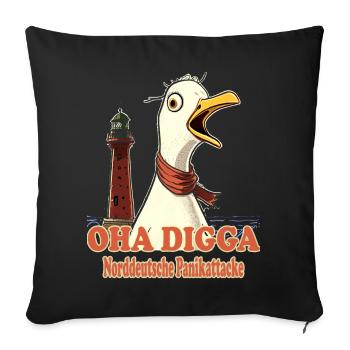 OHA North German panic attack Frisian North Sea - Sofa pillowcase 17,3'' x 17,3'' (45 x 45 cm) - black - Front
