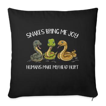 Bring me joy headaches - Sofa pillowcase 17,3'' x 17,3'' (45 x 45 cm) - black - Front