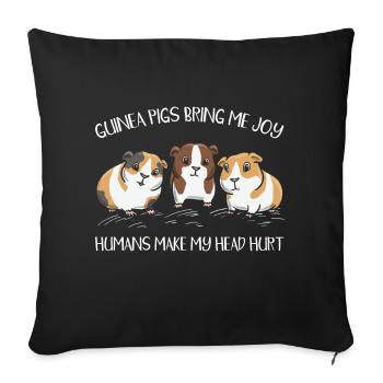 Rodent Guinea Lover Guinea - Sofa pillowcase 17,3'' x 17,3'' (45 x 45 cm) - black - Front