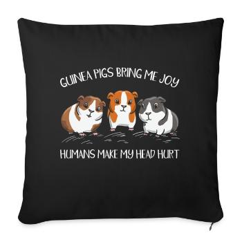 Lover Rodent Guinea Owner - Sofa pillowcase 17,3'' x 17,3'' (45 x 45 cm) - black - Front