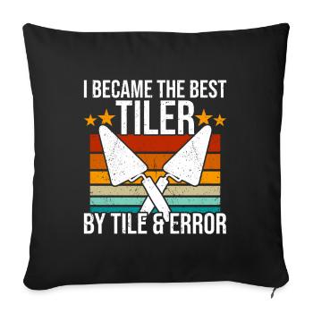 Tuiler Setter Tileter Tiles - Housse de coussin décorative 45 x 45 cm - noir - Devant