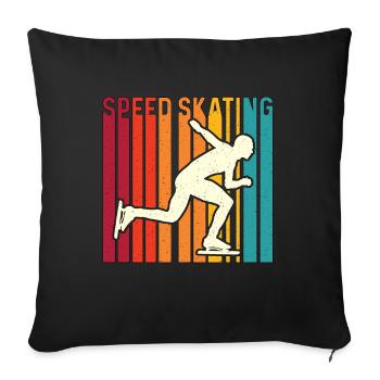 Speed Skating Retro Loves Skater Winter Sports - Sofakissenbezug 45 x 45 cm - Schwarz - Vorne