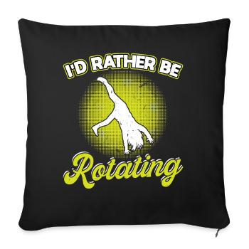 I'd Rather Be Rotating - Cartwheel - Sofa pillowcase 17,3'' x 17,3'' (45 x 45 cm) - black - Front