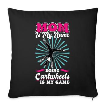 Cartwheel Mom - Sofa pillowcase 17,3'' x 17,3'' (45 x 45 cm) - black - Front