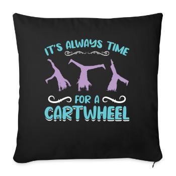 It's Time For A Cartwheel - Sofa pillowcase 17,3'' x 17,3'' (45 x 45 cm) - black - Front