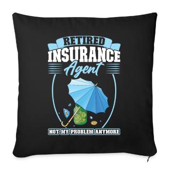 Agent d’assurance à la retraite - Housse de coussin décorative 45 x 45 cm - noir - Devant
