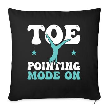 Mode de pointage des orteils activé - Roue de chariot - Housse de coussin décorative 45 x 45 cm - noir - Devant