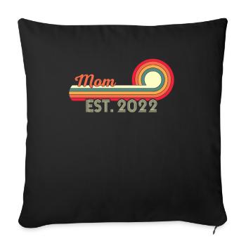 Mom est. 2022 Retro mother future - Sofa pillowcase 17,3'' x 17,3'' (45 x 45 cm) - black - Front