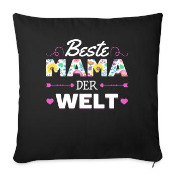 Pour la meilleure maman du monde! Pour la fête des mères - Housse de coussin décorative 45 x 45 cm - noir - Devant