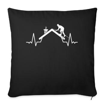 Couvreur Artisan Heartbeat Couvreur - Housse de coussin décorative 45 x 45 cm - noir - Devant