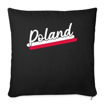 Poland flag - Sofa pillowcase 17,3'' x 17,3'' (45 x 45 cm) - black - Front