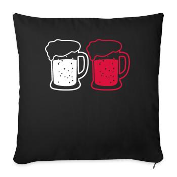 Polish Flag Beer Pole Poland - Sofa pillowcase 17,3'' x 17,3'' (45 x 45 cm) - black - Front