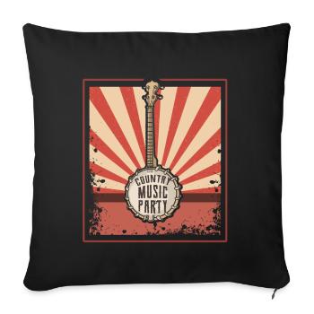 Banjo Shirts For Men Bluegrass Appalachia Folk - Sofa pillowcase 17,3'' x 17,3'' (45 x 45 cm) - black - Front