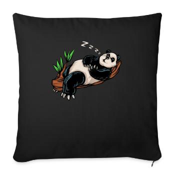 Faultier Tshirt Damen Herren Faul Müde Bürohumor - Sofakissenbezug 45 x 45 cm - Schwarz - Vorne