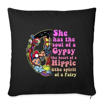 Hippy - Sofa pillowcase 17,3'' x 17,3'' (45 x 45 cm) - black - Front