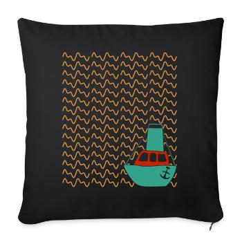 Synthesizer Boot Synth Synthesizers - Sofa pillowcase 17,3'' x 17,3'' (45 x 45 cm) - black - Front