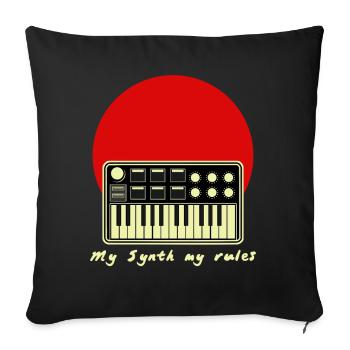 Synth Synthesizer Synthesizers - Sofa pillowcase 17,3'' x 17,3'' (45 x 45 cm) - black - Front