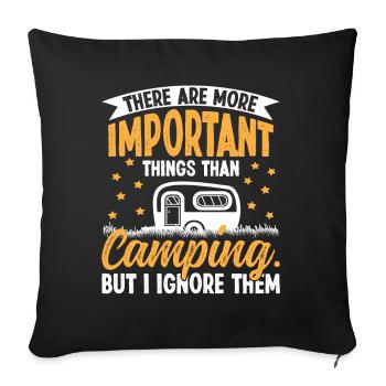 Important Outdoor Camping Design - Sofa pillowcase 17,3'' x 17,3'' (45 x 45 cm) - black - Front