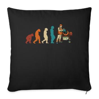 Ouvriers de la construction Maçons-artisans Briqueteurs-maçons de chantier - Housse de coussin décorative 45 x 45 cm - noir - Devant