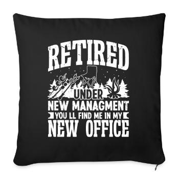 Retired under new Managment new Office - Sofa pillowcase 17,3'' x 17,3'' (45 x 45 cm) - black - Front