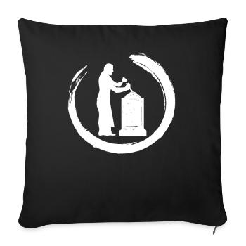 Bildhauer Handwerker Steinbildhauer Grabsteine - Sofakissenbezug 45 x 45 cm - Schwarz - Vorne