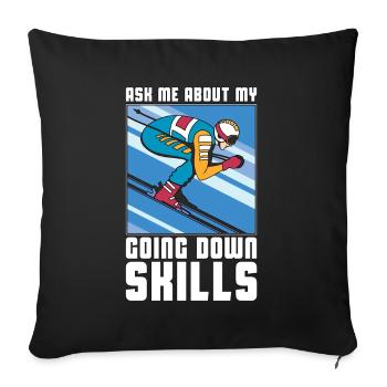 Cross Country Skiing Ask Me About My Ski Racing - Sofa pillowcase 17,3'' x 17,3'' (45 x 45 cm) - black - Front