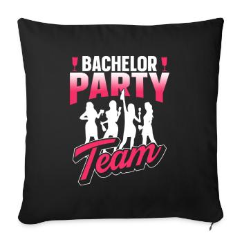 Bachelor Party Team Bachelor Bride - Sofa pillowcase 17,3'' x 17,3'' (45 x 45 cm) - black - Front