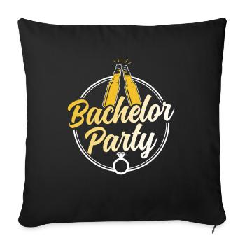 Enterrement de vie de garçon et de jeune fille - Housse de coussin décorative 45 x 45 cm - noir - Devant
