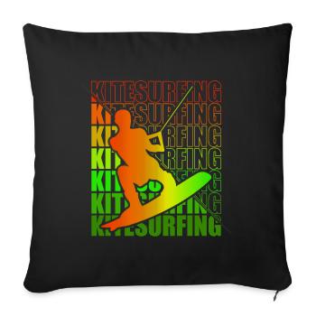 Kitesurfen Kite Surfer Kitesurfen Kitesurfing - Housse de coussin décorative 45 x 45 cm - noir - Devant