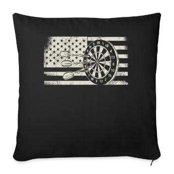 Retro dartboard Dartboard 180 for darts players - Sofa pillowcase 17,3'' x 17,3'' (45 x 45 cm) - black - Front
