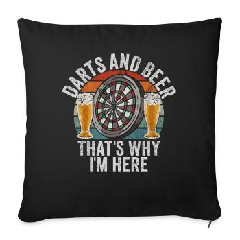 Retro dartboard Dartboard 180 for darts players - Sofa pillowcase 17,3'' x 17,3'' (45 x 45 cm) - black - Front