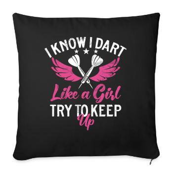 Retro dartboard Dartboard 180 for darts players - Sofa pillowcase 17,3'' x 17,3'' (45 x 45 cm) - black - Front