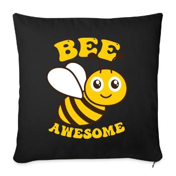 Bee Awesome - Sofakissenbezug 45 x 45 cm - Schwarz - Vorne