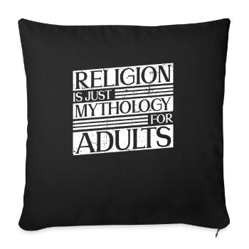 La religion n’est que mythologie pour adultes athées - Housse de coussin décorative 45 x 45 cm - noir - Devant