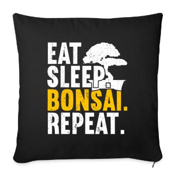 Bonsaï - Housse de coussin décorative 45 x 45 cm - noir - Devant