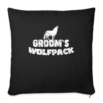Groom's Wolf Pack - Sofa pillowcase 17,3'' x 17,3'' (45 x 45 cm) - black - Front